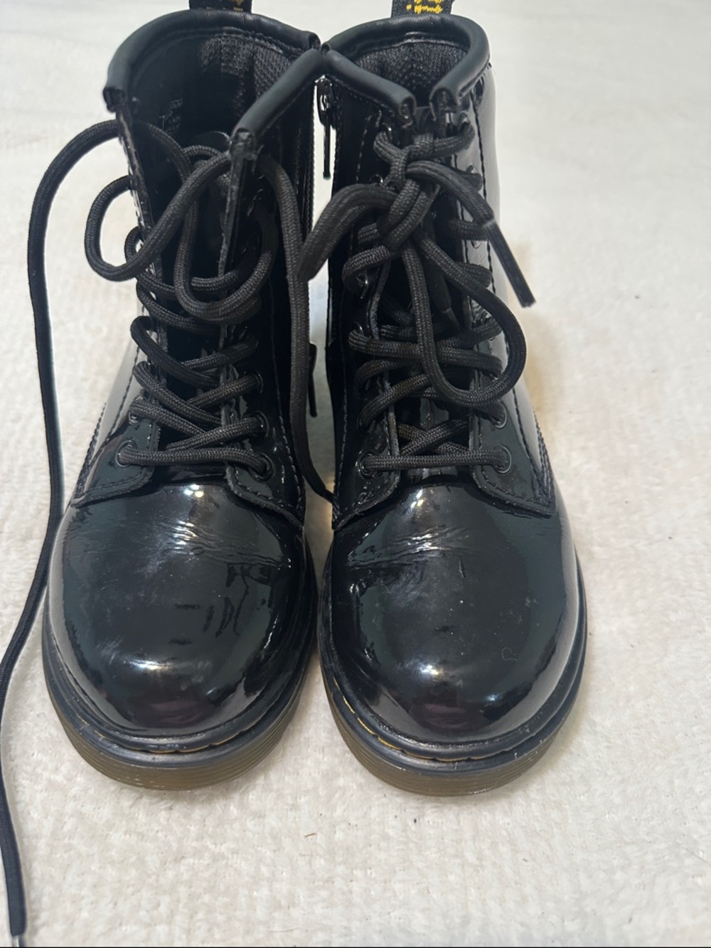 Dr. Martens Black Patent Lace-Up Ankle Boots